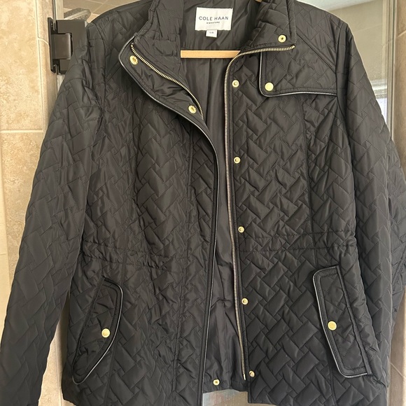 Cole Haan black jacket with gold embellishments. Like new. - Picture 5 of 5